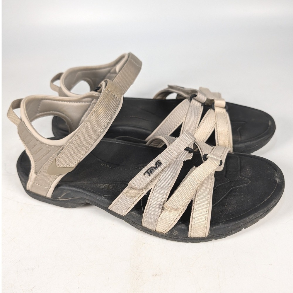 Teva Tirra Sandals Womens 10 Taupe Tan Multi Strap Hiking Sport 4266 FQ1025B